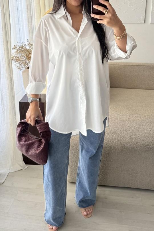 CHEMISE EN POPELINE X39-1-BLANC