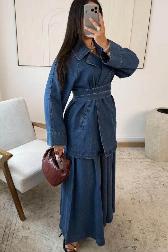 ENSEMBLE JUPE DARYNA B280-BLEU
