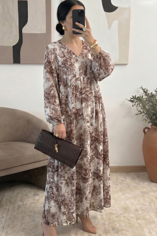 X451-4 ROBE VALENTINE-MARRON