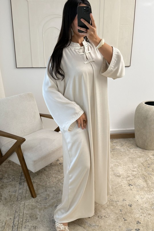 X399 abaya style asiatique Meiha-BEIGE