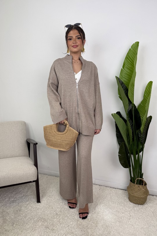 S40 Ensemble gilet zippé Lamya -TAUPE