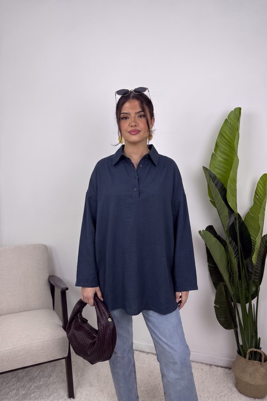X461 Chemise fluide Alba-BLEU FONCÉ