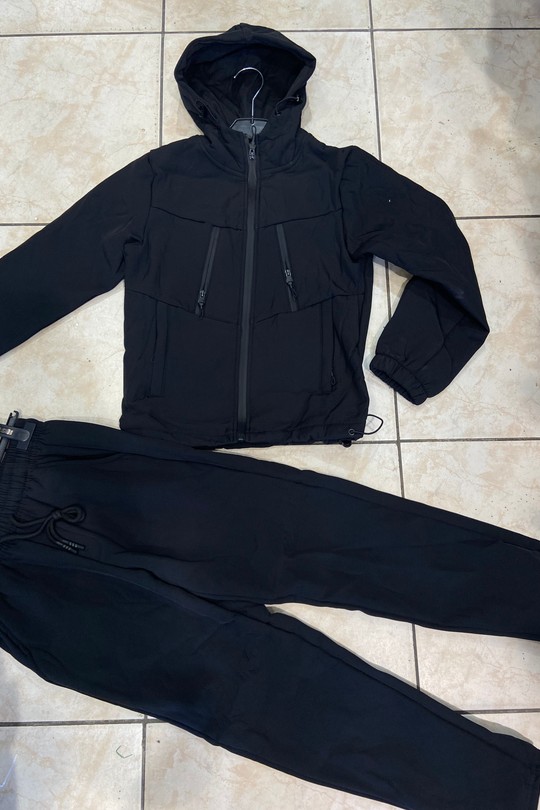 C-03 Ensemble garçon imperméable -NOIR