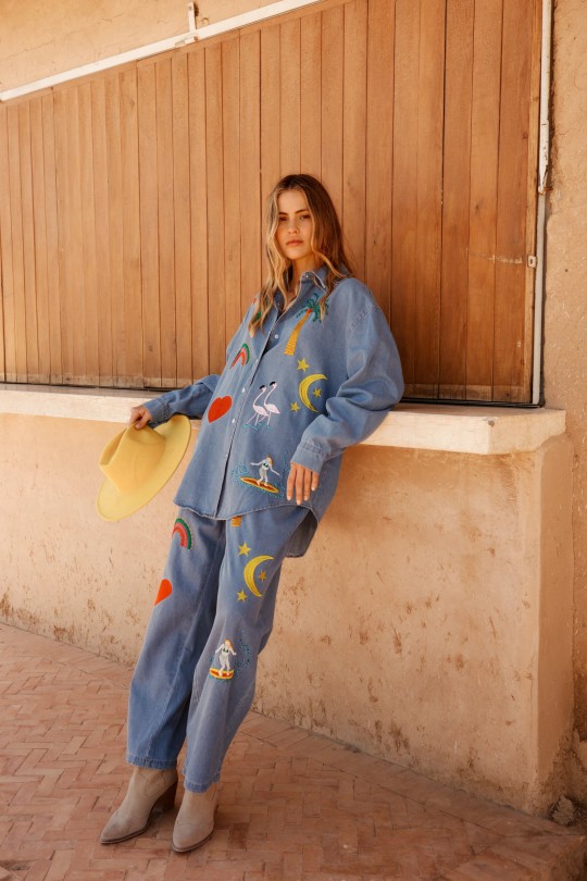 x6-moon pant set-BLEU