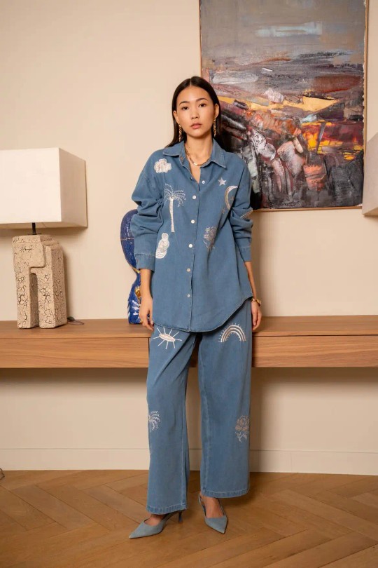 x6-santa pant set-BLEU