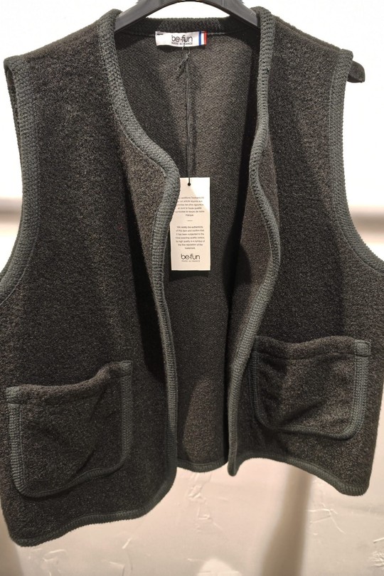 Gilet Bouclette.-NOIR