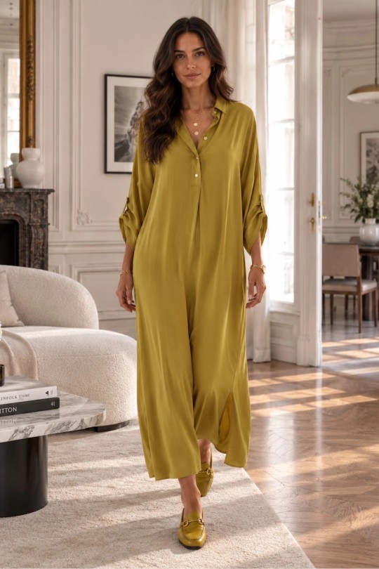 Robe long silk soie-DORÉ
