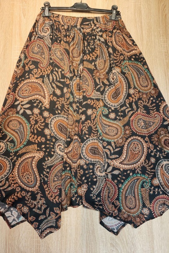 Jupe imprimée viscose-NOIR