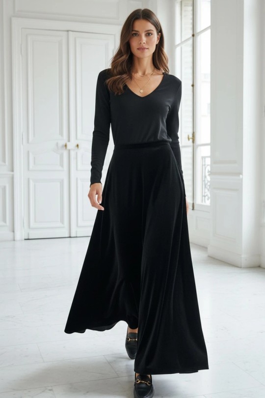jupe fiest velours-NOIR