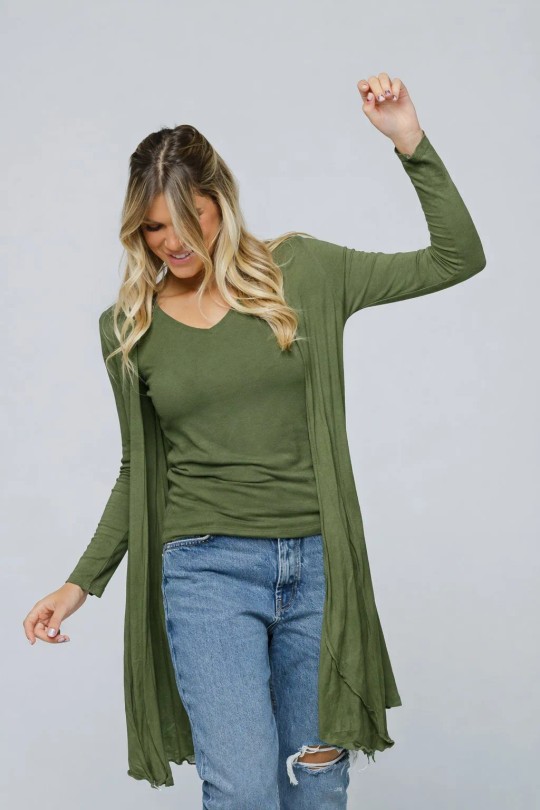 CARDIGAN LONGO-KAKI