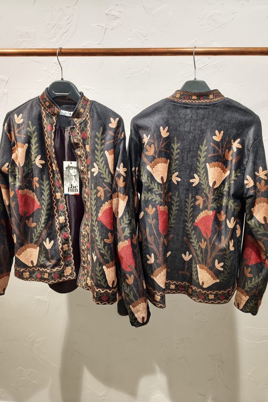 Veste kimono imprimée.-NOIR IRISÉ