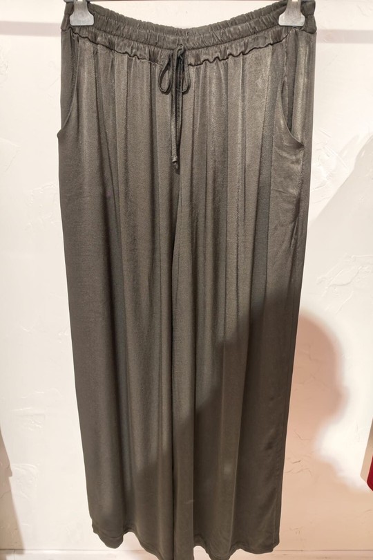Pantalon satin de viscose Uni.-NOIR