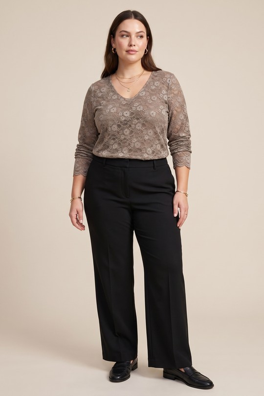 LS2987 DENTELLE VELOURS-TAUPE