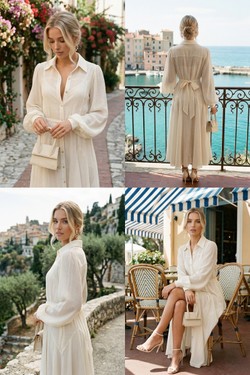 Robe Lina – Chemisier vaporeux & Transparence Subtile 5032-ROSE