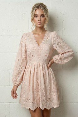 Ensemble Flora – Duo Blouse Lavallière & Jupe Midi Plissée 6582-ROSE