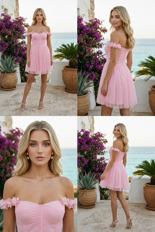 Robe Rose-Marie – Bonbon Pastel & Pétales de Tulle 6593-ROSE