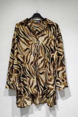 POLYE CHEMISE TIGRE B507-BRUN