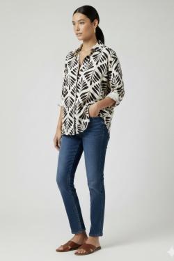 CHEMISE IMPRIMÉE FEUILLAGE – STYLE BOHÈME PAB526-OLIVE