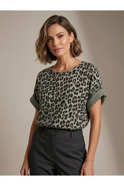 Blouse en gaz de Coton Léopard-CHOCO