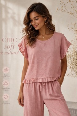 ENSEMBLE ROSALIE LIN & COTON-BLANC