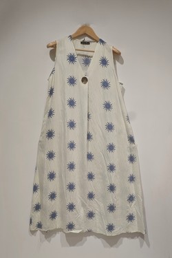 Robe Fluide Imprimé Soleil – Élégance Naturelle Sunset-BRUN