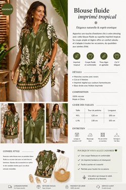 Robe fluide palmier-OLIVE