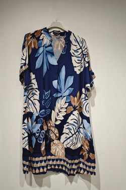 Robe fluide palmier-OLIVE
