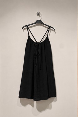 robe gas de coton-NOIR