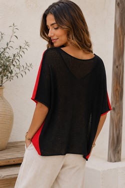Sya Pull Léger Bicolore-BLANC