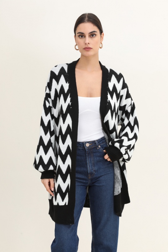 ROMA GILET ATOUT CHIC-NOIR BLANC