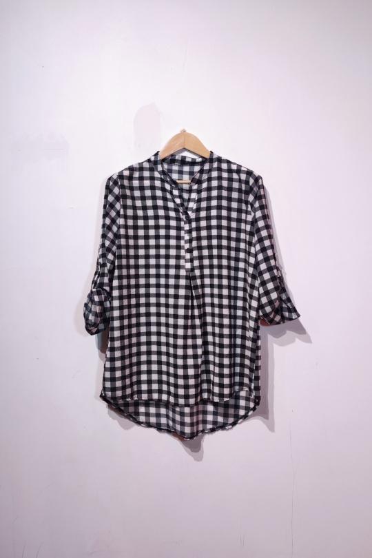 LINA CHECKED SHIRTS 500-NOIR