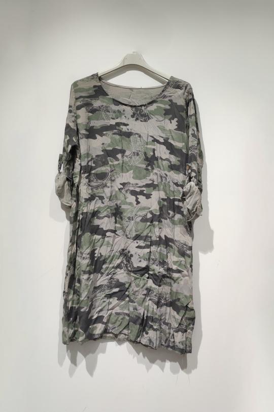 ROBE MILITAIRE - PE25-TAUPE