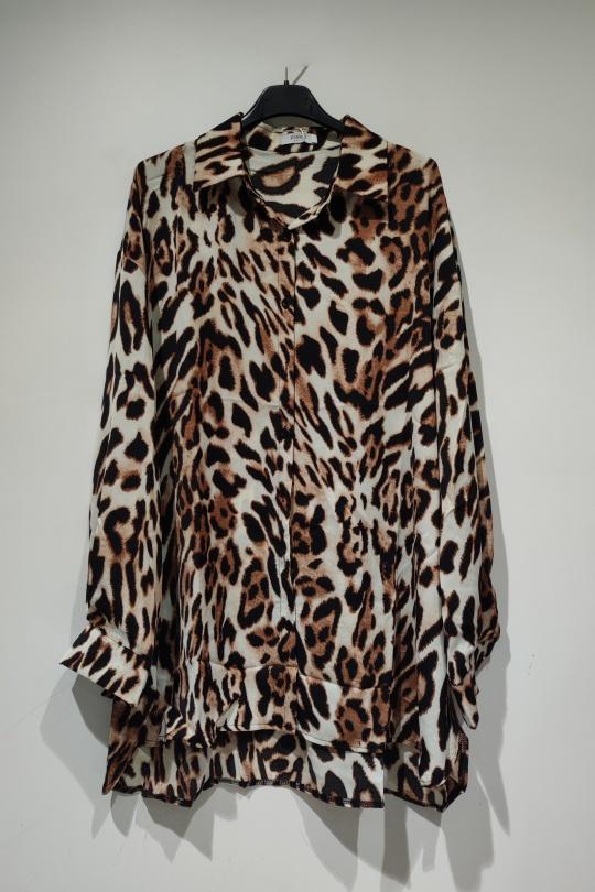 POLYE CHEMISE LEOPARD B508-BEIGE