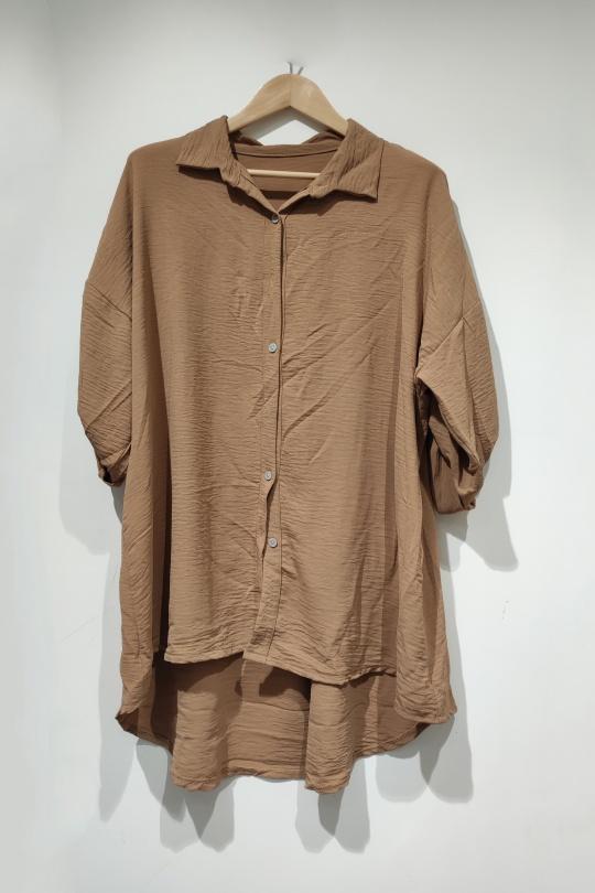 CS CHEMISE LONGUE - AH26-BRUN