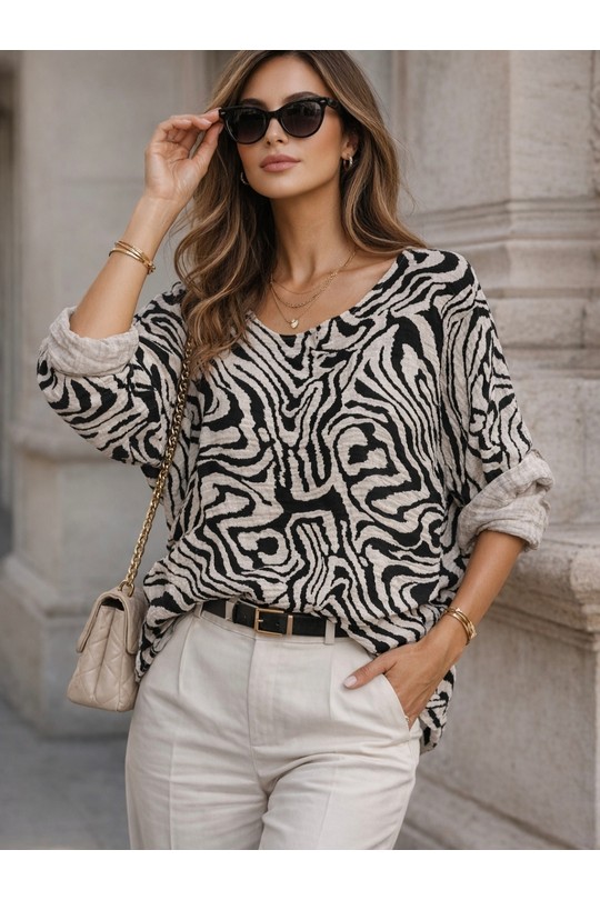 Blouse Zébra-BEIGE