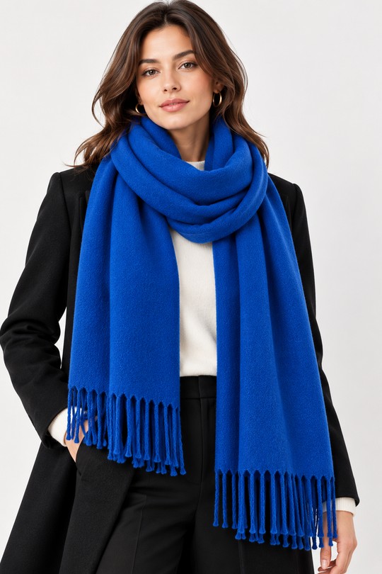 Écharpe rectangle femme en viscose – VISC-65180-BLEU ROI