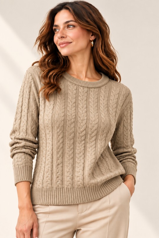 Le pull torsad 68811-BEIGE