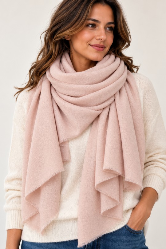 ÉCHARPE 70 % LAINE – 30 % CACHEMIRE | POMELO PARIS-BLUSH