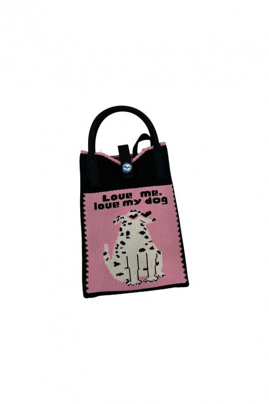 SMART POCKET - DOG BLACK-NOIR/ROSE