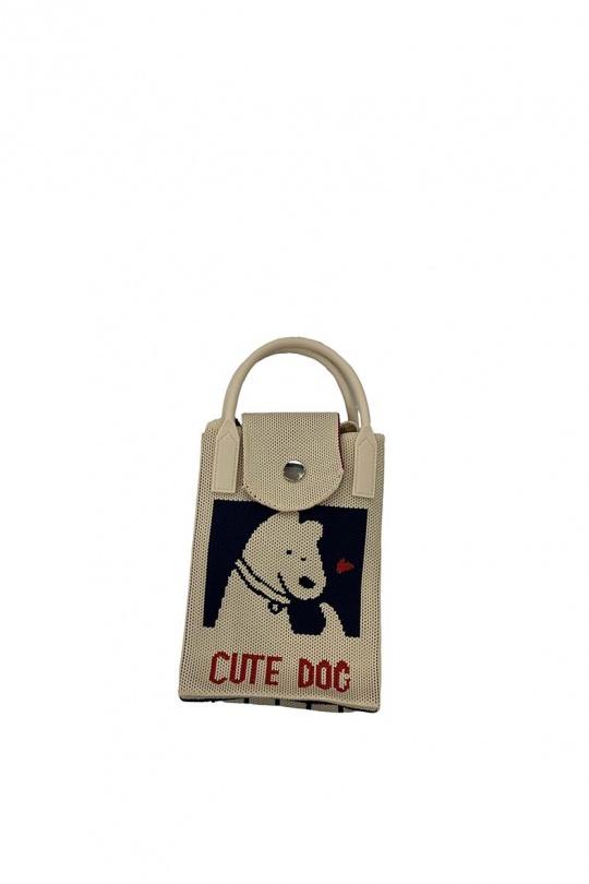 SMART POCKET - CUTE DOG-BEIGE/NOIR