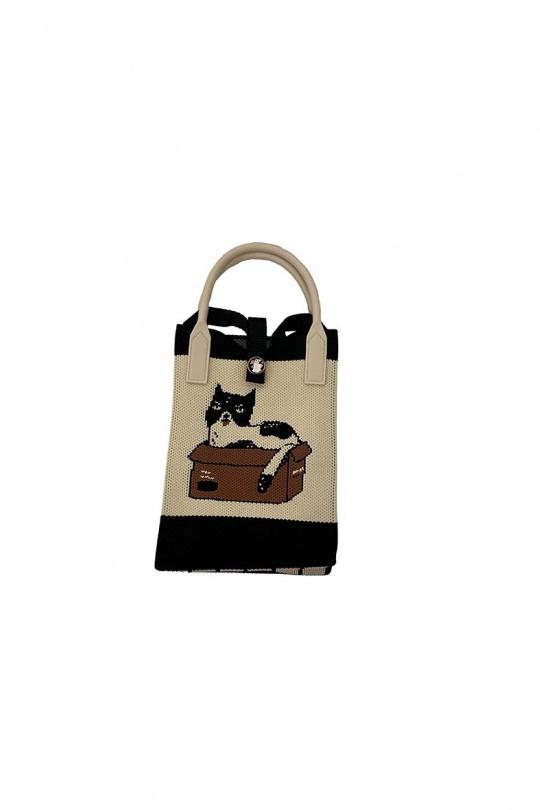 SMART POCKET - CAT WHITE BLACK-BLANC/NOIR