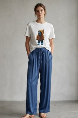 T-Shirt chat capuche-BLANC