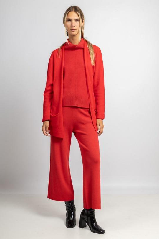 GILET EN MAILLE SANS COUTURE - 870166-ROUGE