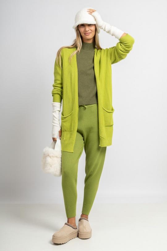 GILET EN MAILLE SANS COUTURE - Y16001-VERT OLIVE