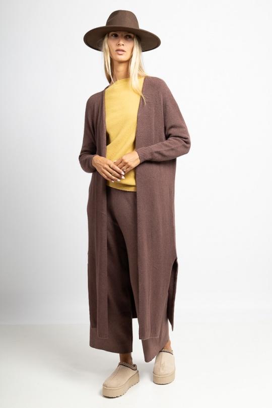 GILET EN MAILLE SANS COUTURE - Y27072-MARRON