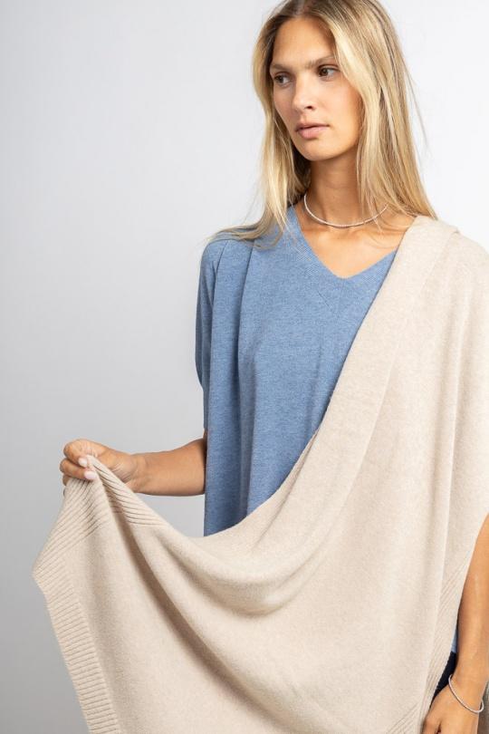 ÉCHARPE LARGE SANS COUTURE Y31009-BEIGE