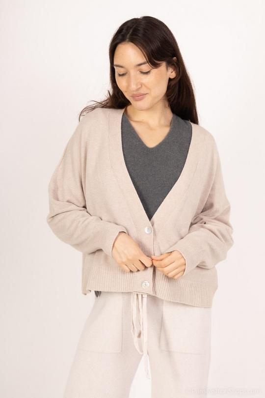 GILET EN MAILLE SANS COUTURE - 52025-BEIGE
