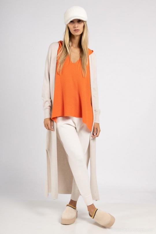 27072 GILET SANS COUTURE-IVOIRE