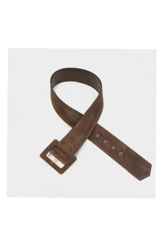 108-CEINTURE EN DAIM-TAUPE