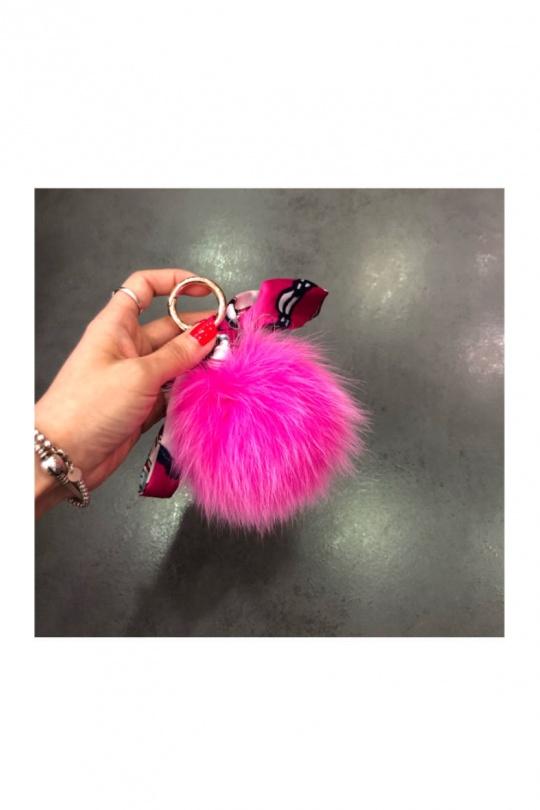 66-POMPON FOULARD-FUSHIA